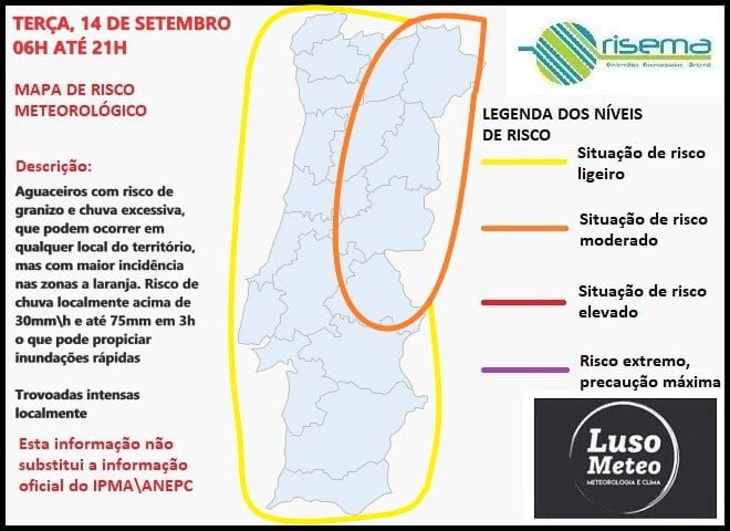 Mau tempo na Terça-feira - Análise detalhada