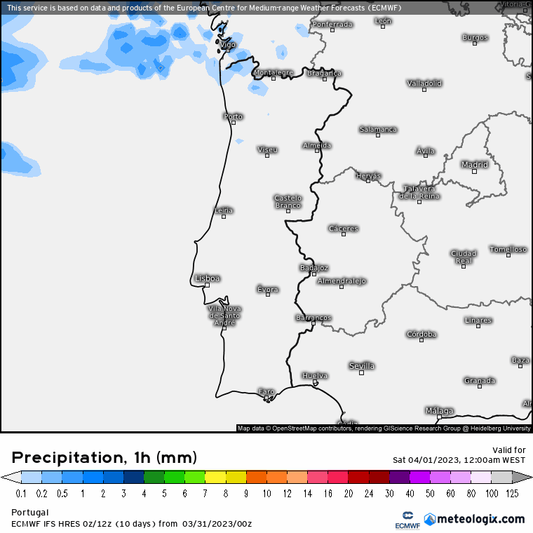 Previsão para Sábado, 1 de Abril