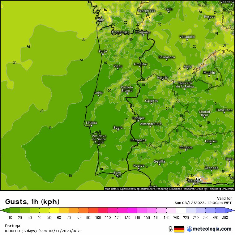 Previsão diária para Domingo, 12 de Março