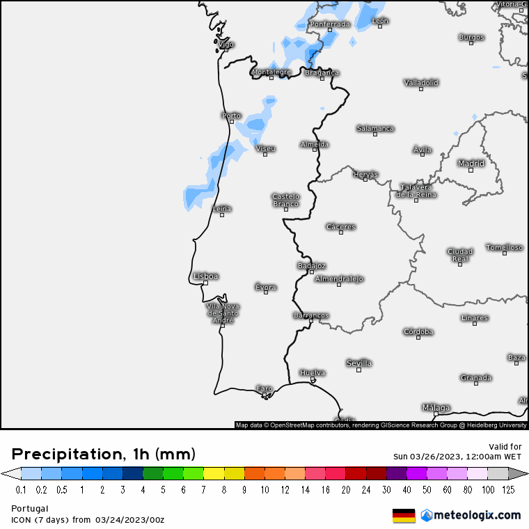 Previsão para Domingo, 26 de Março
