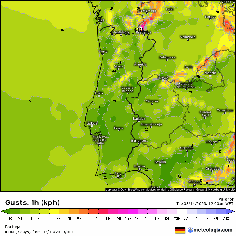 Previsão para Terça, 14 de Março