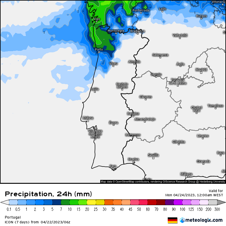 Previsão para Domingo, 23 de Abril