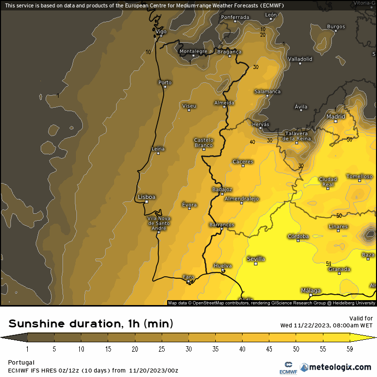 Previsão do Tempo para Quarta, 22 de Novembro de 2023