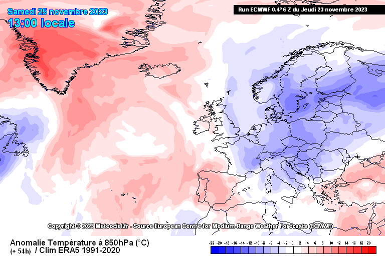 Previsão de Anomalia de Temperatura, Sábado