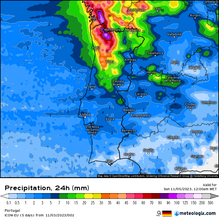 Tempestade Domingos - Informação detalhada para o fim-de-semana 45 de Novembro