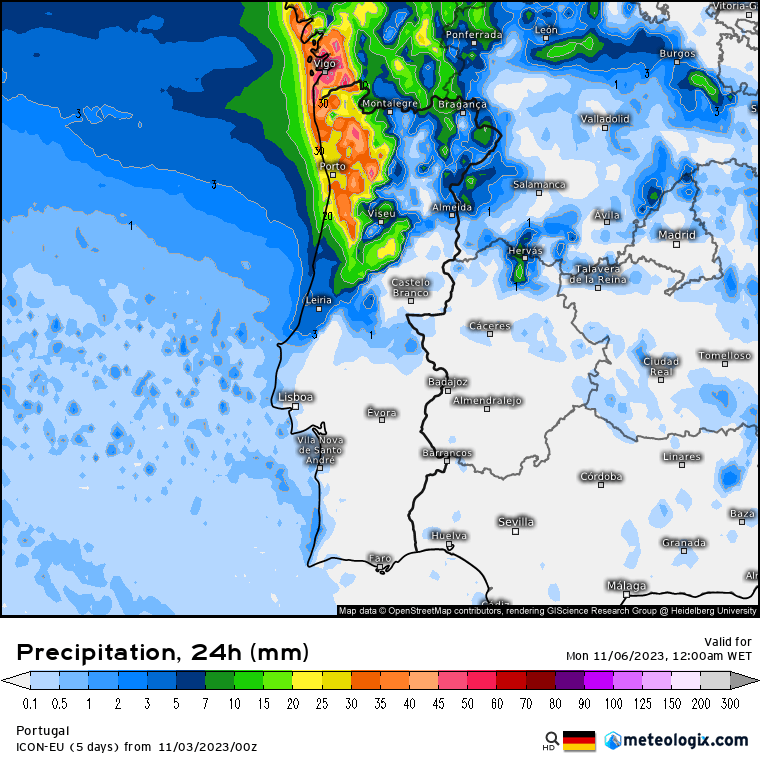 Tempestade Domingos - Informação detalhada para o fim-de-semana 45 de Novembro