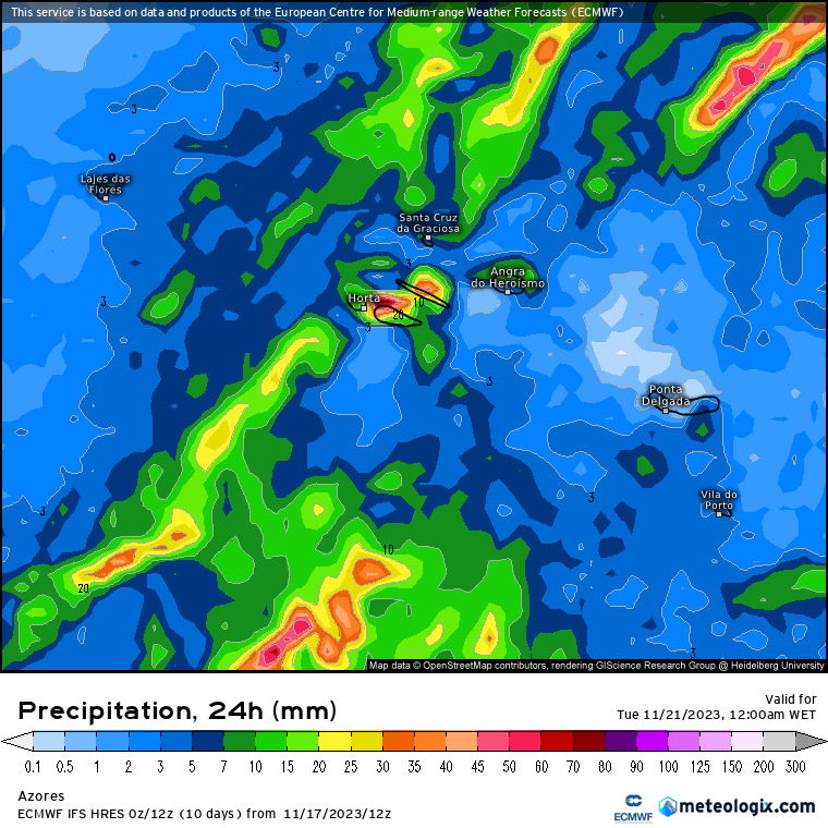 Chuva Açores 20 de Novembro