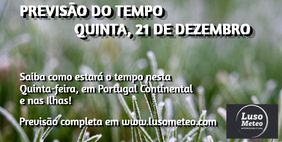 Previsão do Tempo para Quinta, 21 de Dezembro de 2023