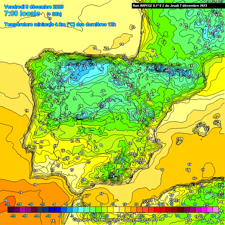Previsão do Tempo para Sexta, 8 de Dezembro de 2023 Temperaturas Quinta