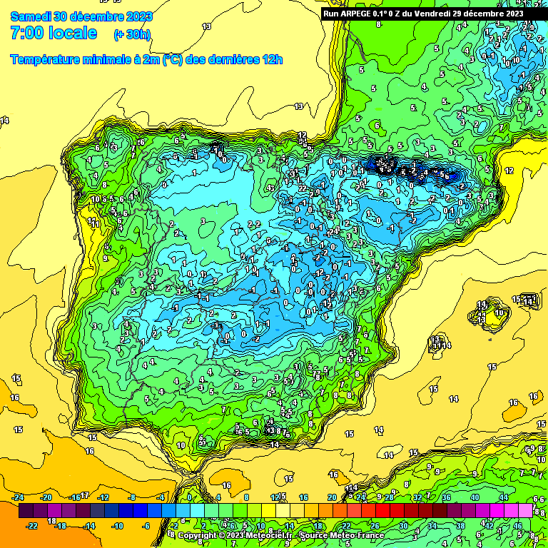 Previsão de Temperaturas para Sábado, dia 30