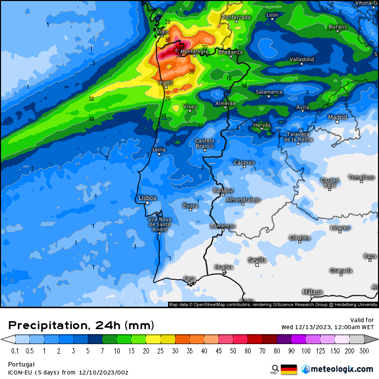 Previsão de Chuva para Terça, 12 de Dezembro