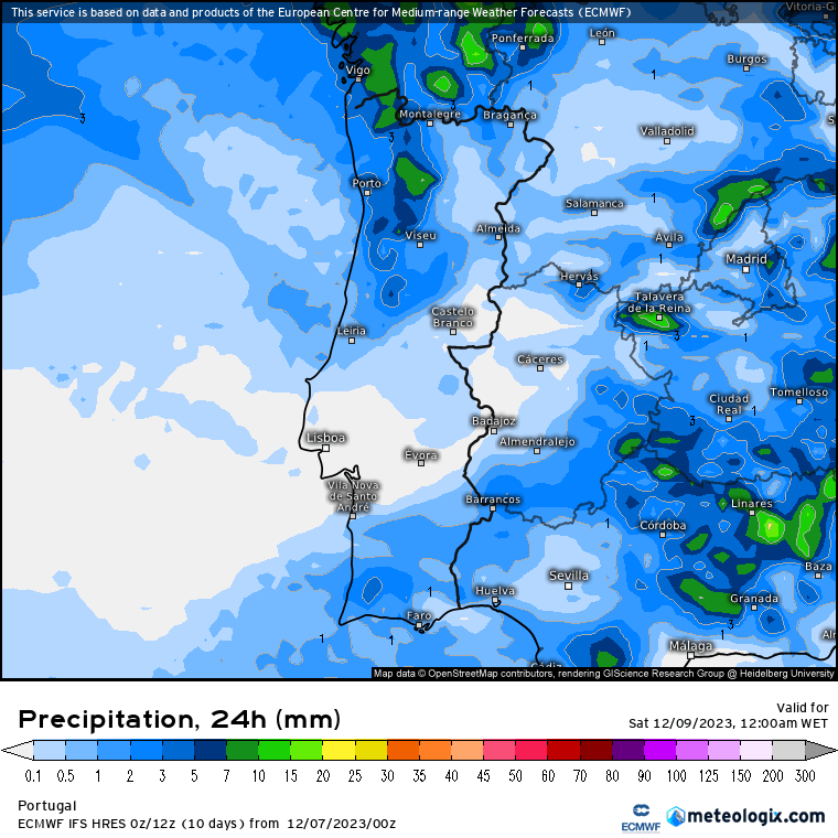 O tempo no fim-de-semana prolongado 8910 de Dezembro - Previsão