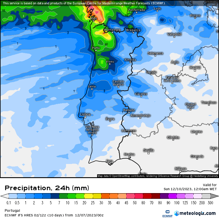 O tempo no fim-de-semana prolongado 8910 de Dezembro - Previsão