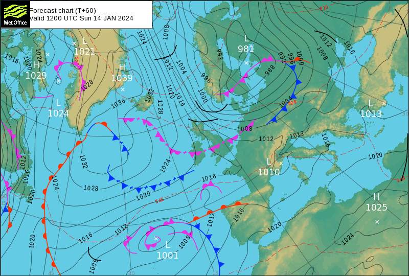 Previsão Frontal MetOffice