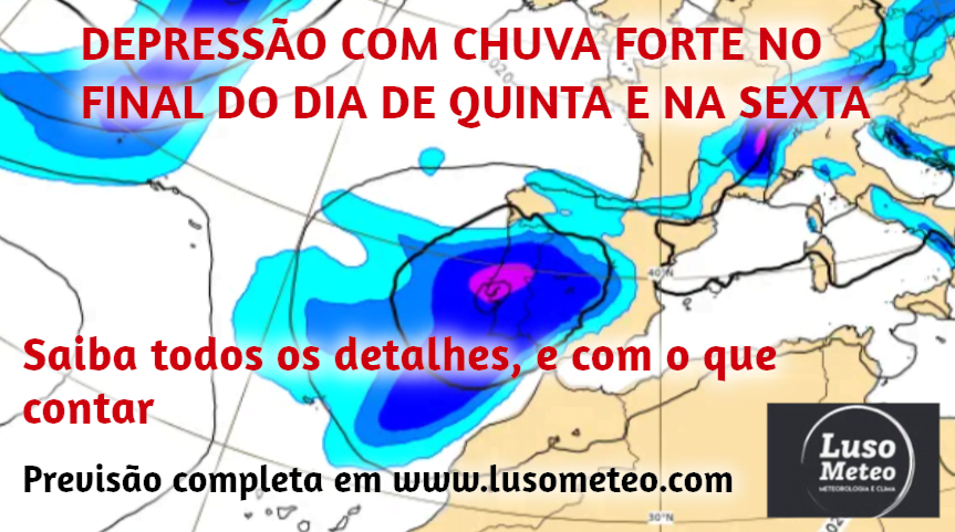 Depressão Juan: Chuva forte a partir do final da tarde de Quinta-feira, dia 18 Depressão Juan