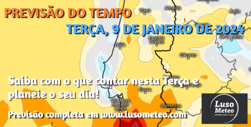 Previsão do Tempo para Terça, 9 de Janeiro de 2024