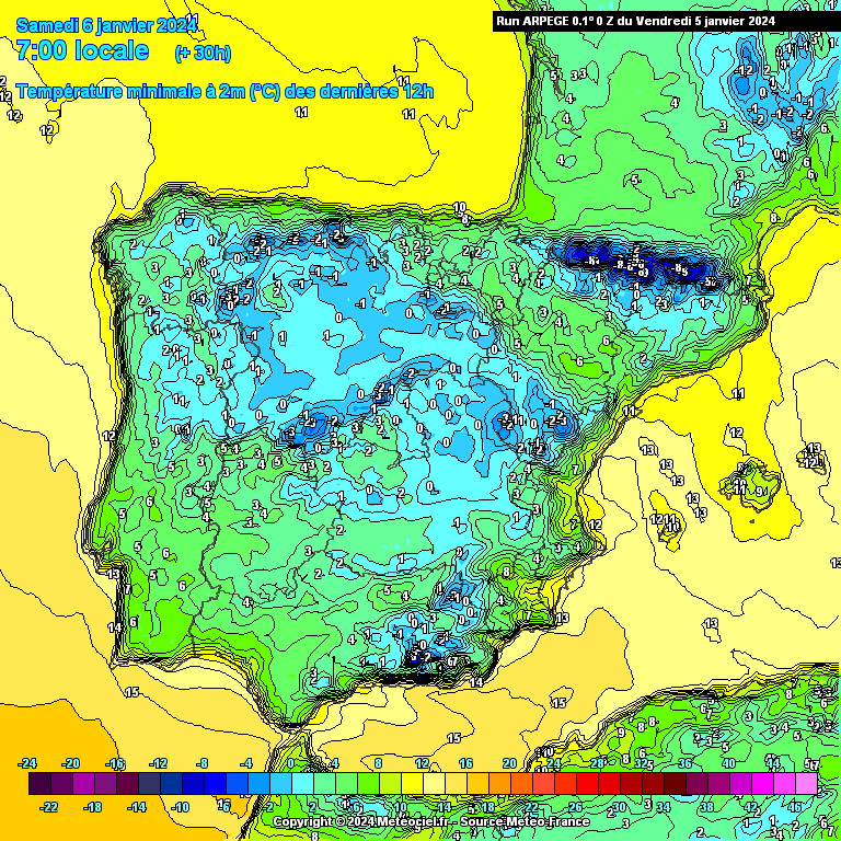 Previsão do Tempo para Sábado, 6 de Janeiro de 2024 Previsão de frio para este Sábado
