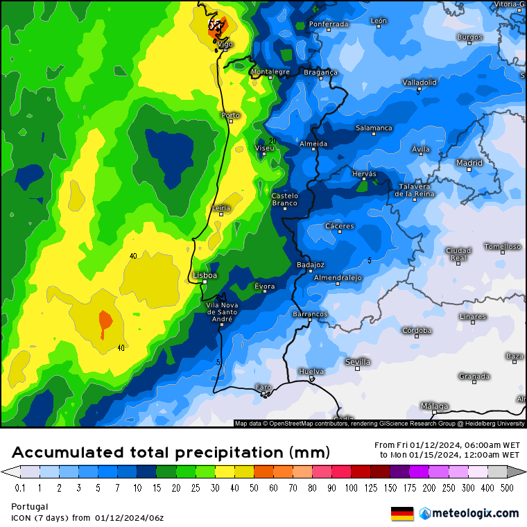 Chuva e tempo abafado e quente - possibilidade de trovoada