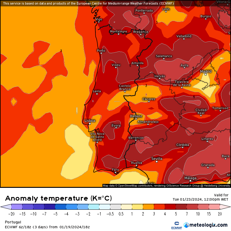 Tempo quente para a época Terça, 23 de Janeiro
